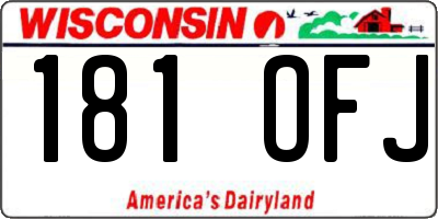 WI license plate 181OFJ