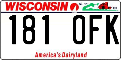 WI license plate 181OFK