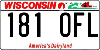 WI license plate 181OFL