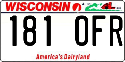 WI license plate 181OFR