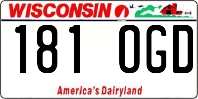 WI license plate 181OGD