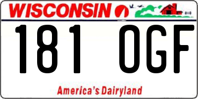 WI license plate 181OGF