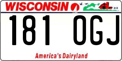 WI license plate 181OGJ
