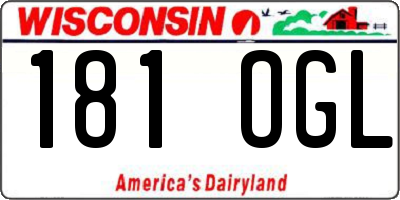 WI license plate 181OGL