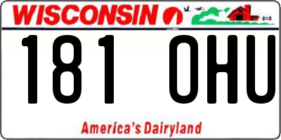 WI license plate 181OHU
