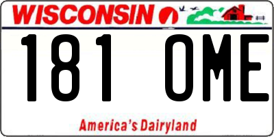 WI license plate 181OME