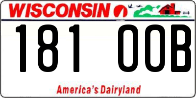 WI license plate 181OOB
