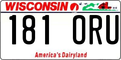 WI license plate 181ORU
