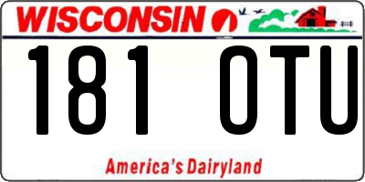 WI license plate 181OTU