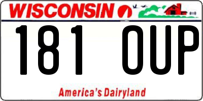 WI license plate 181OUP