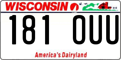 WI license plate 181OUU