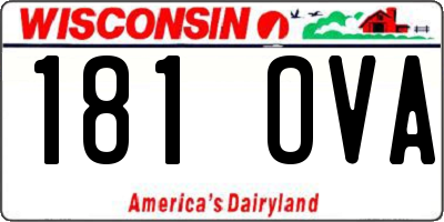 WI license plate 181OVA