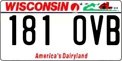 WI license plate 181OVB