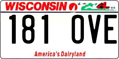 WI license plate 181OVE