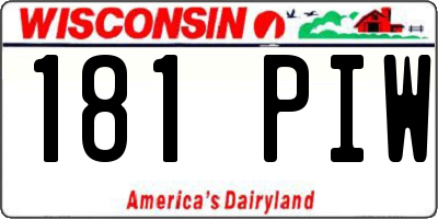 WI license plate 181PIW