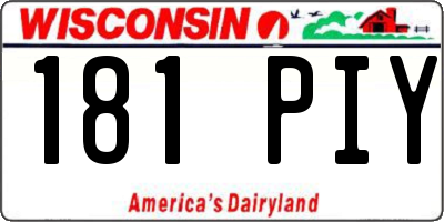 WI license plate 181PIY