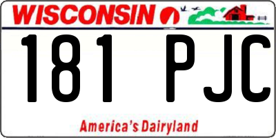 WI license plate 181PJC