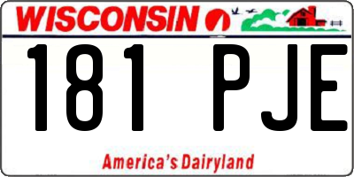 WI license plate 181PJE