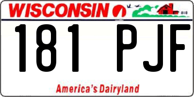 WI license plate 181PJF