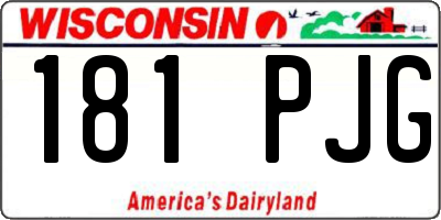 WI license plate 181PJG