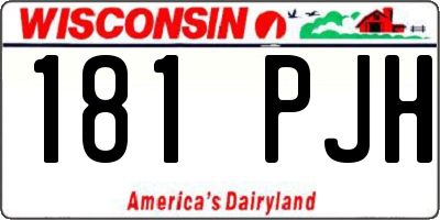 WI license plate 181PJH