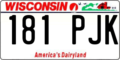 WI license plate 181PJK