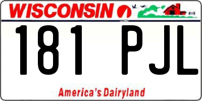 WI license plate 181PJL