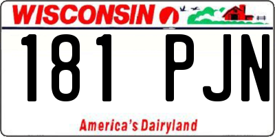 WI license plate 181PJN