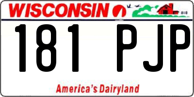 WI license plate 181PJP