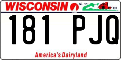 WI license plate 181PJQ