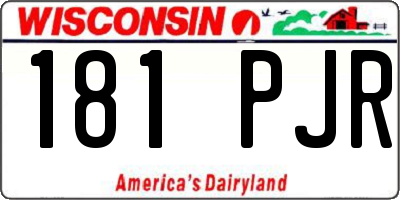 WI license plate 181PJR