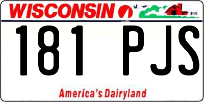 WI license plate 181PJS