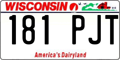 WI license plate 181PJT