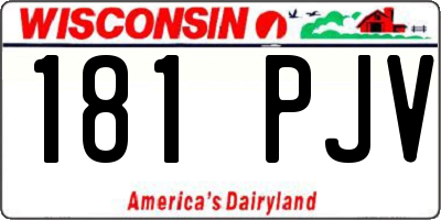 WI license plate 181PJV