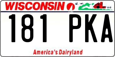 WI license plate 181PKA