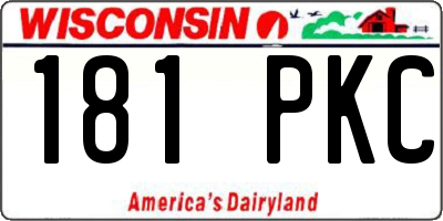 WI license plate 181PKC