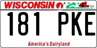 WI license plate 181PKE