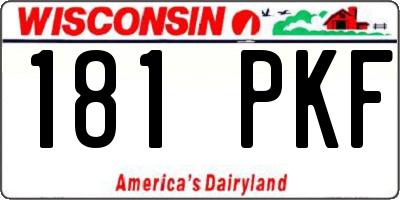 WI license plate 181PKF