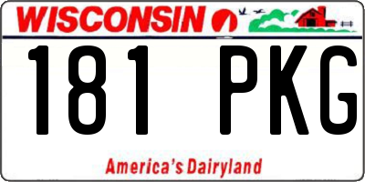 WI license plate 181PKG