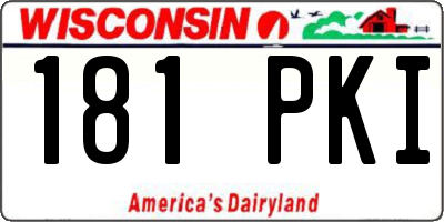 WI license plate 181PKI