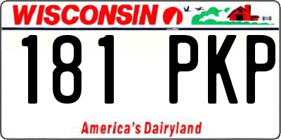 WI license plate 181PKP