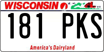 WI license plate 181PKS