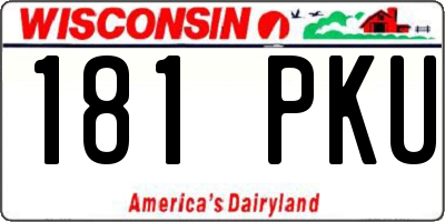 WI license plate 181PKU