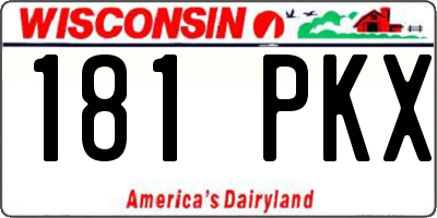 WI license plate 181PKX