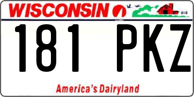 WI license plate 181PKZ
