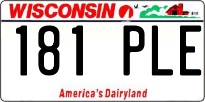 WI license plate 181PLE