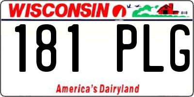 WI license plate 181PLG