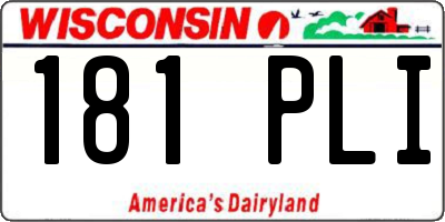 WI license plate 181PLI