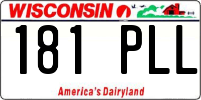 WI license plate 181PLL