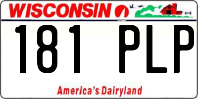 WI license plate 181PLP